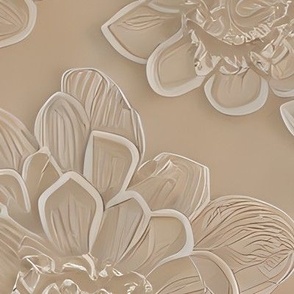 textured raised faux embossed in sandy  floral perfection
