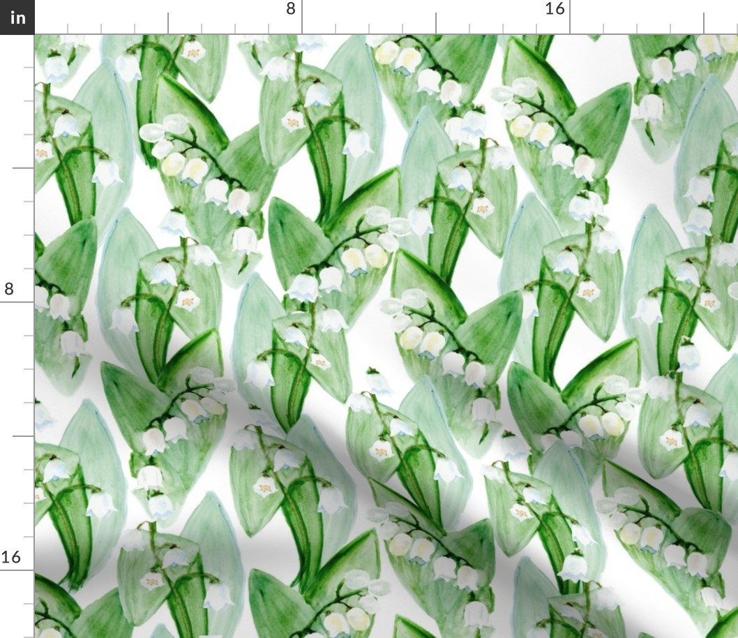 Lily of the Valley Watercolor Pattern