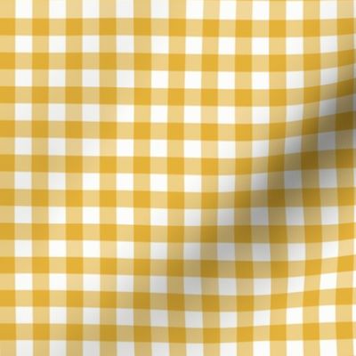 3/8" Mustard Gingham: Mustard Yellow Gingham Check, Buffalo Check, Buffalo Plaid