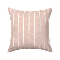 Art Deco Diamond Geo blush pink and Natural white large scale by Jac Slade