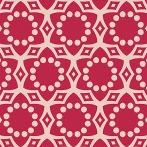 Viva Magenta Geometric tiles motifs color of the year 2023
