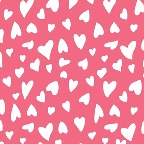 Love heart pattern in Electric Pink