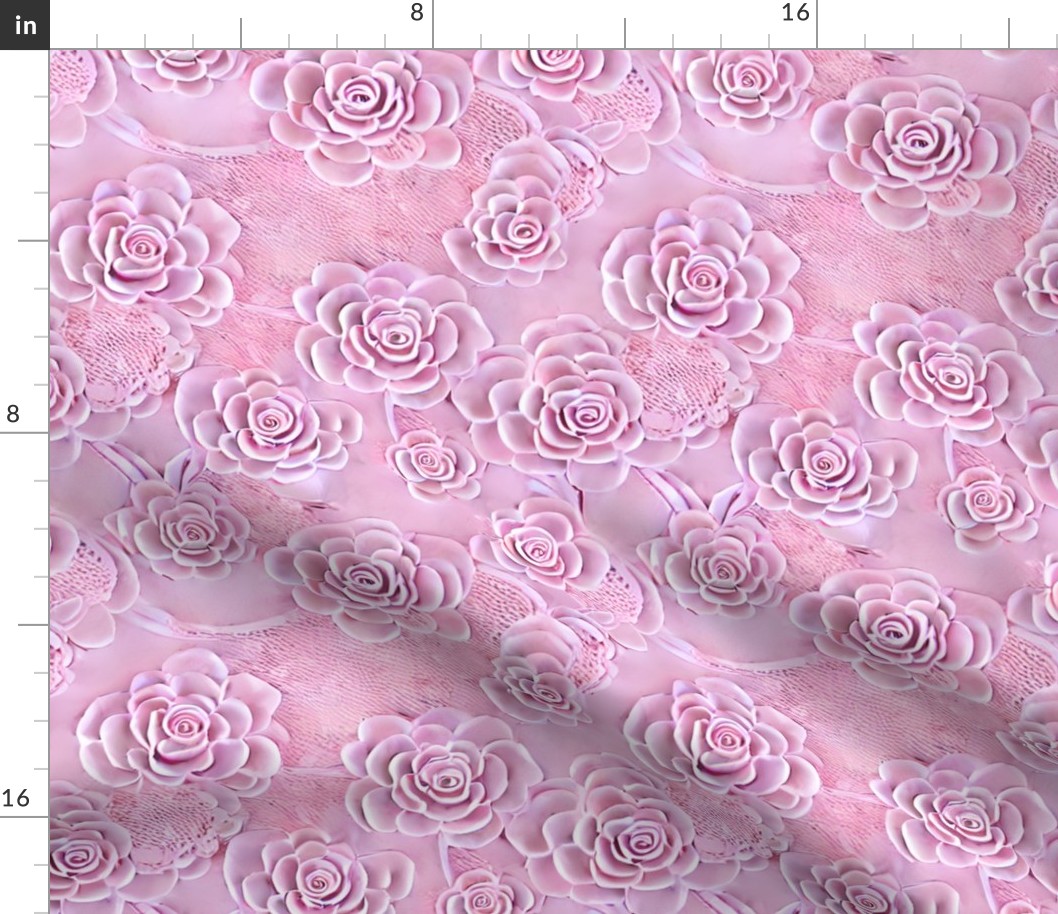 textured raised faux embossed in fields of roses