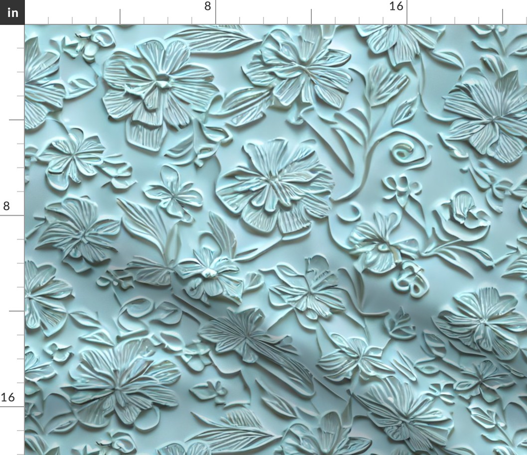 textured raised faux embossed in green peace