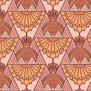 Mountain Sunrise Geometric | Regular Scale | Blush Peach & Terracotta