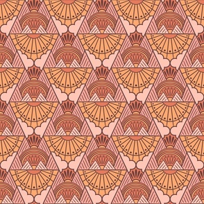 Mountain Sunrise Geometric | Small Scale | Blush Peach & Terracotta