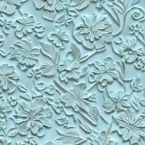 textured raised faux embossed in aqua grey green