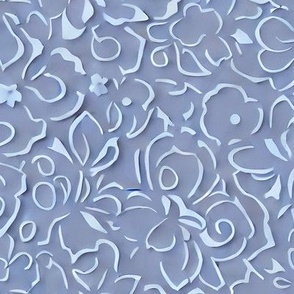 textured raised faux embossed in blue flowers