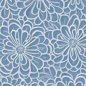 textured raised faux embossed in stunning blue florals