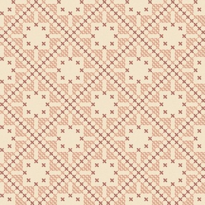 Geometric Embroidery Caramel Cream Chocolate  