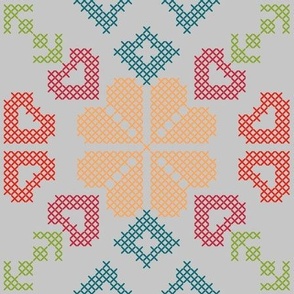 cross stitch colorful - light background 