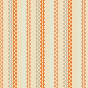Beaded Curtain - Orange and Cream