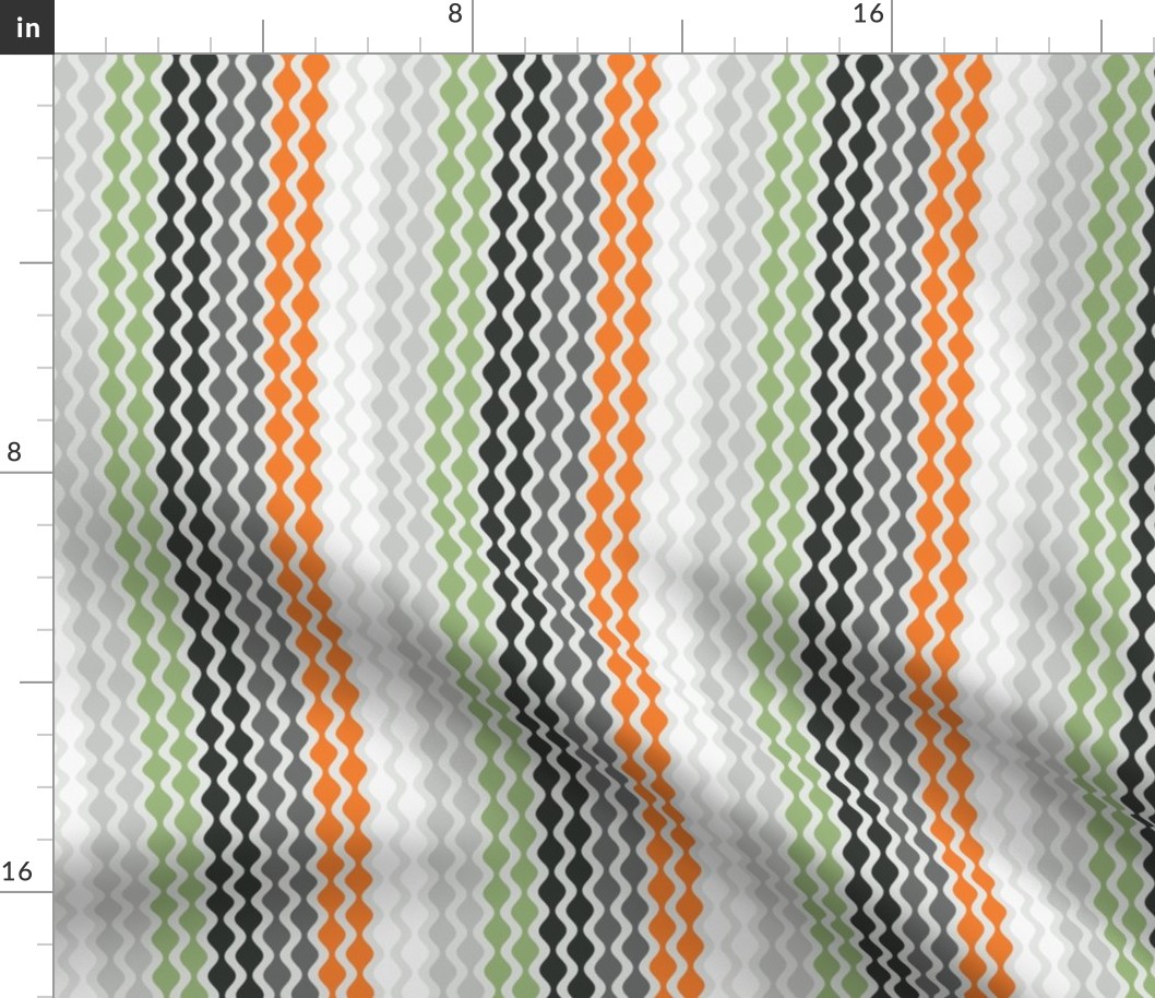Beaded Curtain - Green and Orange