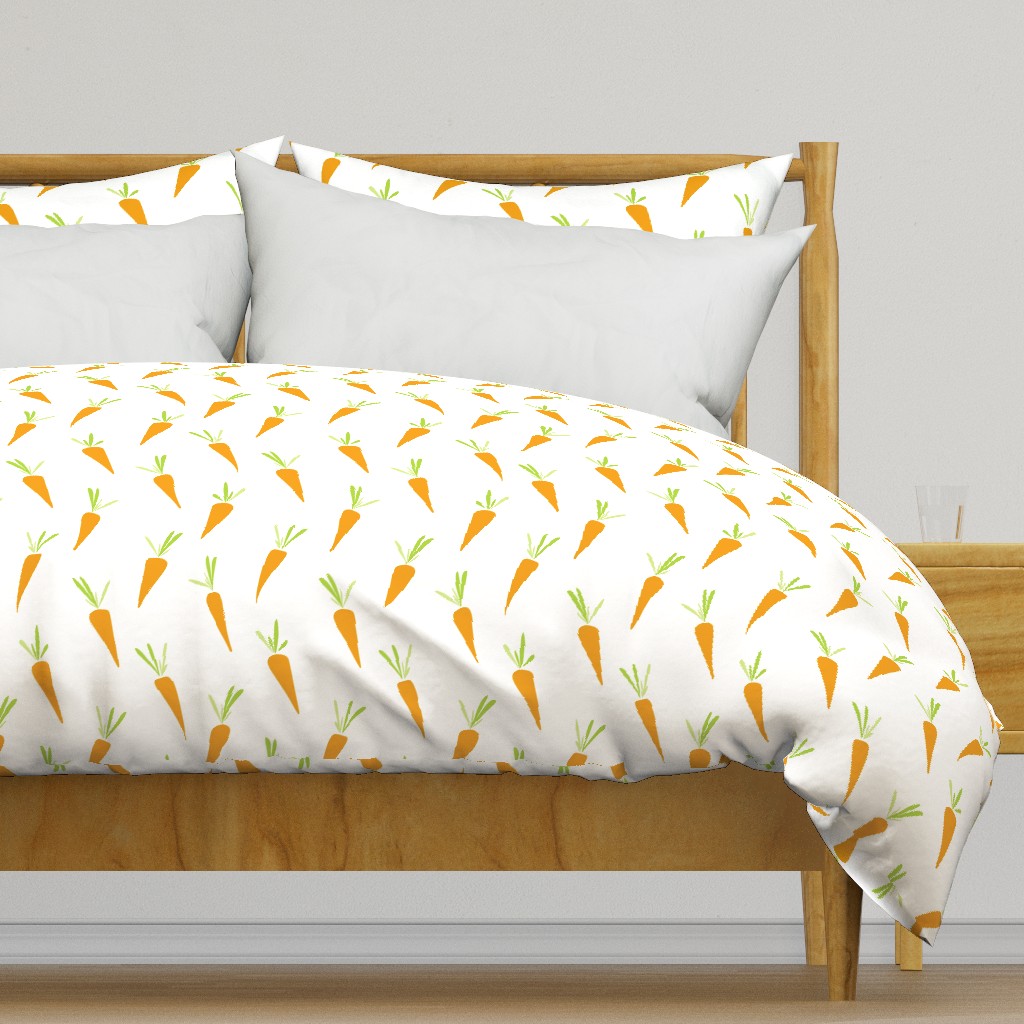 large scale hand-drawn carrots - happy easter - carrots fabric and wallpaper