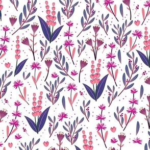  Bloom  Pink Flower Ditsy Fabric