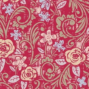 Rococo Roses on Magenta // Large