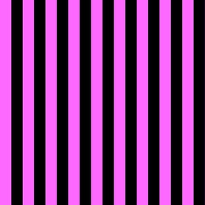 Candy Pink and Black Wide Stripes