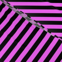 Candy Pink and Black 1/2 inch stripe