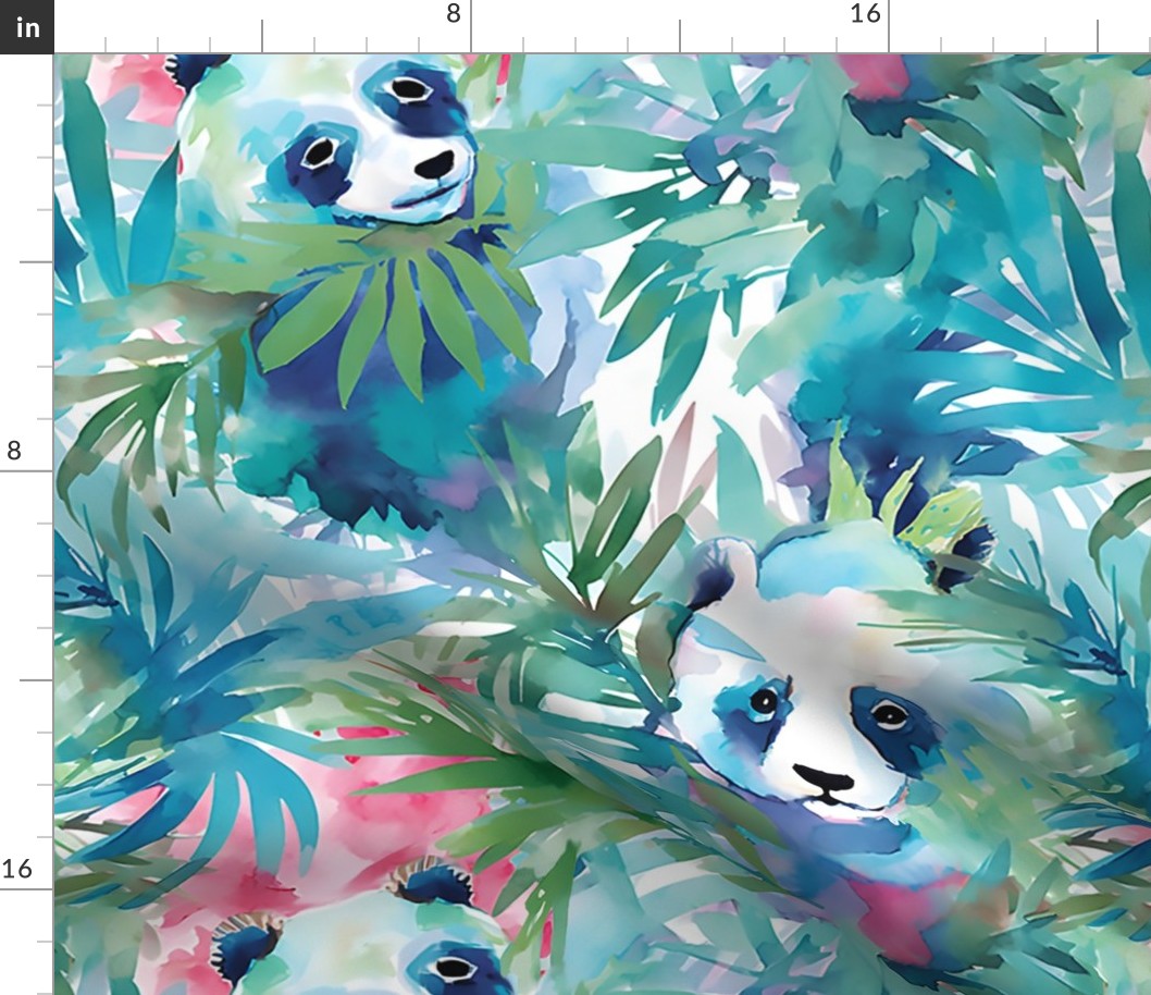 Panda Paradise on White Wallpaper 