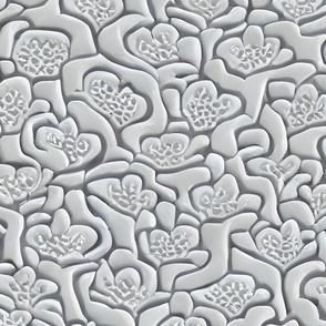 Quilted in white flowers