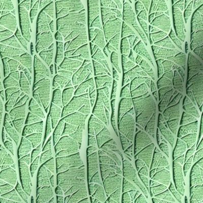 textured raised faux embossed in light green leaves