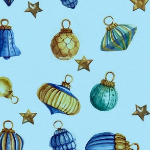 Vintage Ornaments Light Blue