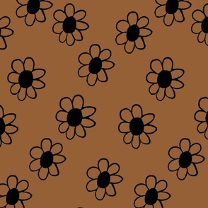 Early spring - Black Daisies in terracotta M