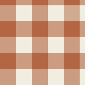 1.5" Rust Gingham Check: Rust & Canvas Buffalo Check, Buffalo Plaid