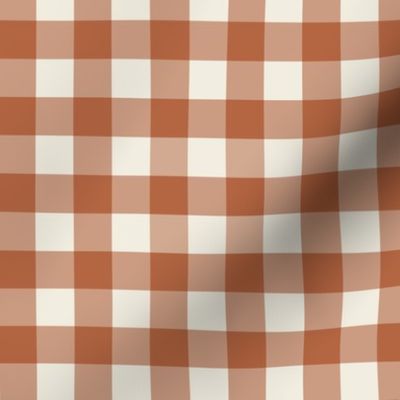 3/4" Rust Gingham Check: Rust & Canvas Buffalo Check, Buffalo Plaid