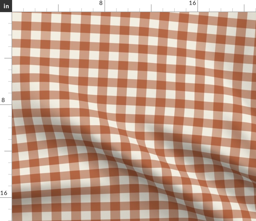 3/4" Rust Gingham Check: Rust & Canvas Buffalo Check, Buffalo Plaid