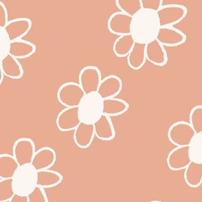 Early spring - White Daisies in Peach L