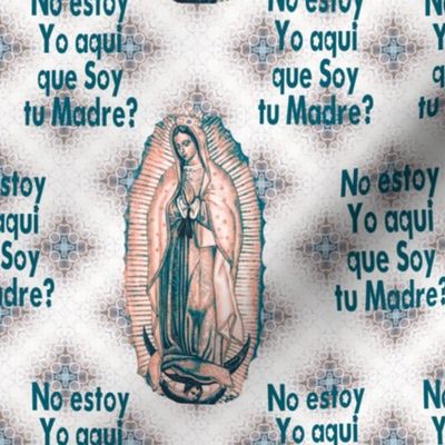 Spanish Our Lady of Guadalupe Virgin Mary Sepia