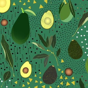 Avocado Orchard Pattern - Guac Green (Large)