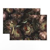 Baroque bold moody floral flower garden with english roses, bold peonies, lush antiqued flemish  flowers