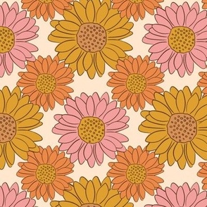 Retro Daisies Groovy Floral 