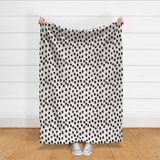 Large / Scattered Polka Dots in Black on Bone