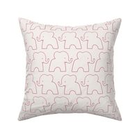 Elephant Parade / small scale / viva magenta pastel pink cute animal pattern with minimal elephant
