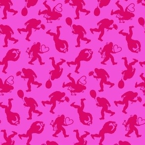 Hot Pink and Red Bigfoot Silhouette for Quirky Love Core Dopamine Dressing
