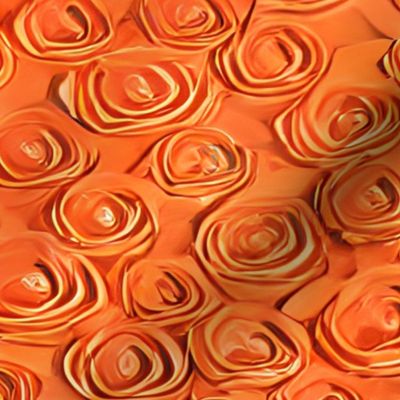 Embossed roses in orange