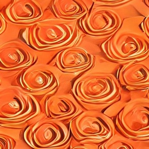 Embossed roses in orange