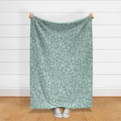 Dalarna Floral Light Teal and Sea Glass Large