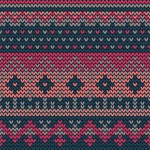 Fair Isle Knit teal pink