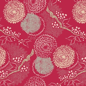 Modern Chinoiserie - Red - Large