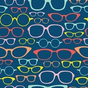 Glasses - Multi on Blue - SMALL