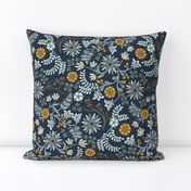 Dalarna Floral Navy and Calico Medium 