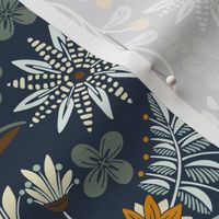 Dalarna Floral Navy and Calico Medium 