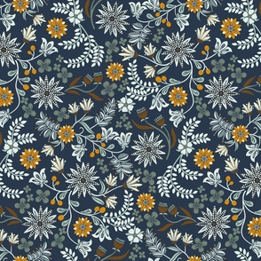 Dalarna Floral Navy and Calico Medium 