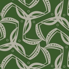 rotating abstract curves on dark green