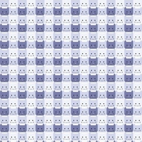 extra small// Checkers Kawaii Cats Violet Gingham
