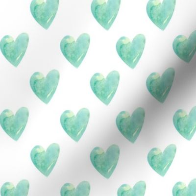 Watercolor Mint Green Heart Large